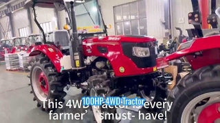 100HP 4WD Farm Tractor Working Video for Field Operations